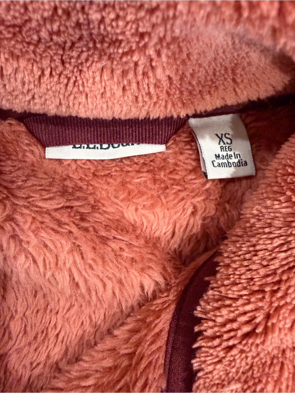 L.L. Bean Women’s Plush Sherpa Pullover - Rust Brown/Orange - Picture 5 of 6